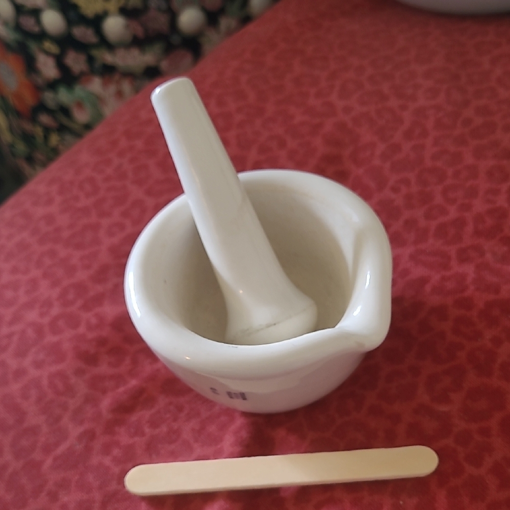 White Ceramic Mortar and Pestle Vintage